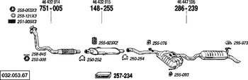Tlumič výfuku Střední tlumič výfuku BOSAL (BS 148-255) FIAT