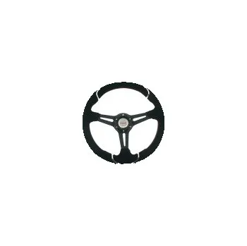 Tuning Sportovní volant ProRacing 7001C průměr 35cm (odsazení 5cm), barva černá/chrom, materiál ALU/semiš