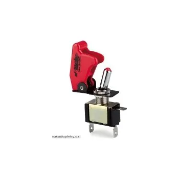 vypínač NOS spínač UNI 12V/20A červený kryt -barva osvětlení červená LED