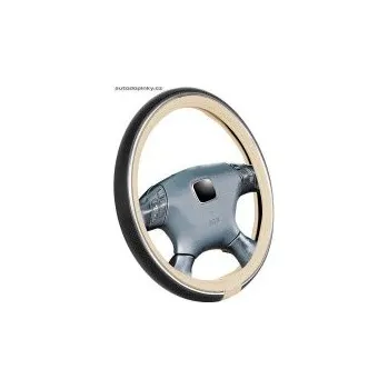 Potah na volant Potah na volant design TROPHY 6 (eko kůže) barva béžová/černá/chrom - pro volanty o průměru 37-39cm
