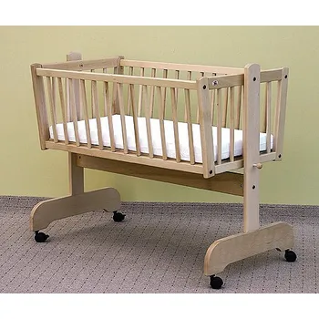 Dětsný nábytek kolébka přírodní buk + kolečka