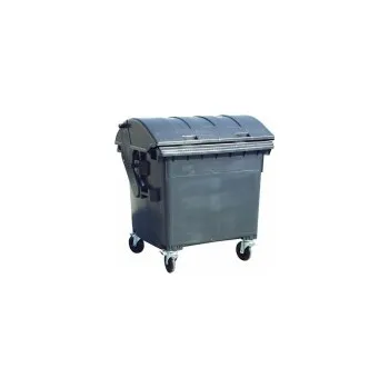 Popelnice Plastový velkoobjemový kontejner s kulatým víkem, černo šedý