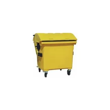 Popelnice Plastový velkoobjemový kontejner s kulatým víkem, žlutý