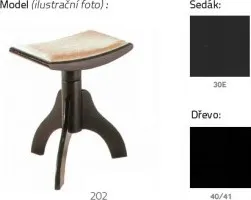 Stolička klavírní otočná Discacciati 2023G/40/30E černý mat/černý vinyl