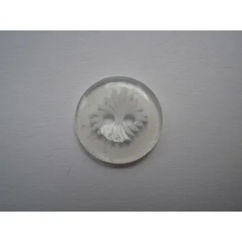 Knoflík Knoflík - Průhledný s bílým středem - vel. 14 mm