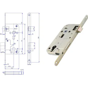 zadlabací zámek Zámek zadlabací K 162, rozteč 92 mm, zádlab 79,5 mm