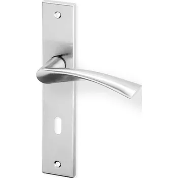 Dveřní kování Dveřní kování EURA HR ECO nerez (Dveřní kování EURA HR ECO nerez se štítem s roztečí 72 nebo 90 mm, vhodná pro interiér, pro dozický (obyčejný), cylindrický (fab) zámek, nebo s uzamykací páčkou na WC.)