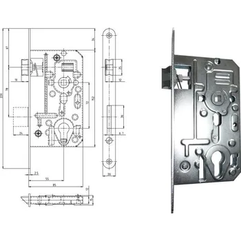 zadlabací zámek Zámek zadlabací K 136, rozteč 72 mm, zádlab 85 mm