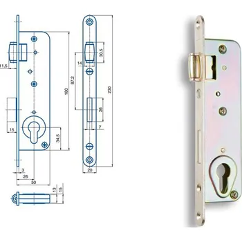 zadlabací zámek Zámek zadlabací G 222, zádlab 50 mm