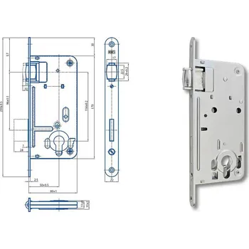 zadlabací zámek Zámek zadlabací 24028, rozteč 90 mm, zádlab 80 mm