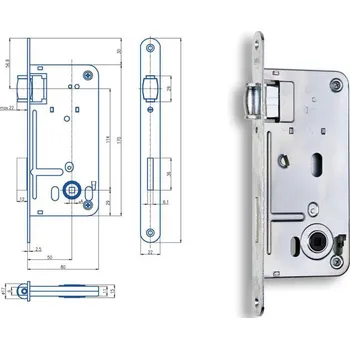 zadlabací zámek Zámek zadlabací 545, rozteč 90 mm, zádlab 80 mm