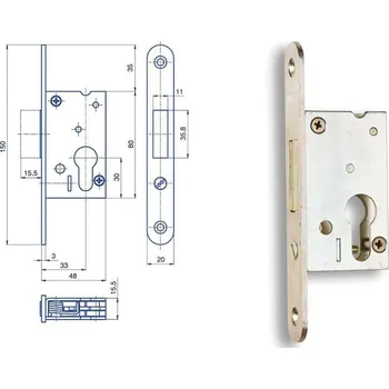 zadlabací zámek Zámek zadlabací BZD 048, zádlab 48 mm