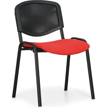 Jednací židle Konfereční židle čalouněná Viva Mesh červená, černý kov, židle konferenční