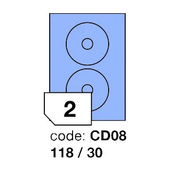 Samolepící etiketa Samolepící etikety Rayfilm Office průměr 118/30 mm 100 archů, matně modrá, R0123.CD08