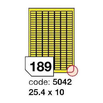 Samolepící etiketa Samolepící etikety Rayfilm Office 25,4x10 mm 100 archů, fluo žlutá, R0131.5042