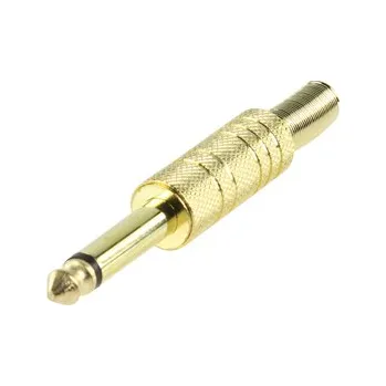 Hudebniny KONEKTOR JACK 6.3 mono kovový zlacený