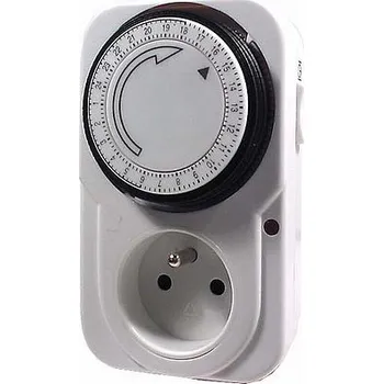 Elektrická zásuvka SPÍNACÍ ZÁSUVKA MECHANICKÁ, CYKLUS 24hod, max3500W