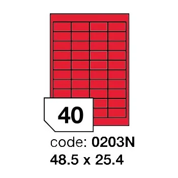 Speciální papír Samolepící etikety Rayfilm Office 48,5x25,4 mm 100 archů, matně červená, R0122.0203N