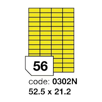 Samolepící etiketa Samolepící etikety Rayfilm Office 52,5x21,2 mm 100 archů, fluo žlutá, R0131.0302N