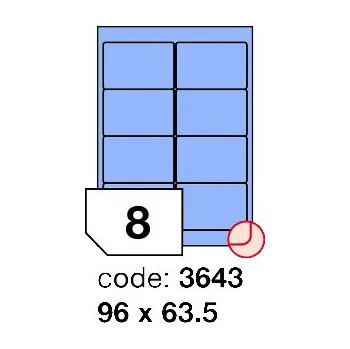Kancelářské potřeby Samolepící etikety Rayfilm Office 96x63,5 mm 100 archů, matně modrá, R0123.3643