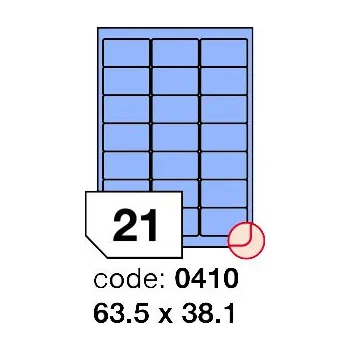 Kancelářské potřeby Samolepící etikety Rayfilm Office 63,5x38,1 mm 100 archů, matně modrá, R0123.0410