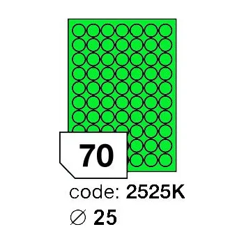 Kancelářské potřeby Samolepící etikety Rayfilm Office průměr 25 mm 100 archů, matně zelená, R0120.2525K