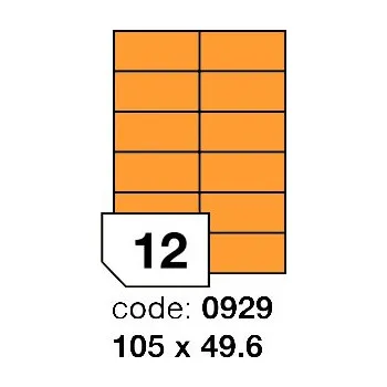 Samolepící etiketa Samolepící etikety Rayfilm Office 105x49,6 mm 100 archů, fluo oranžová, R0133.0929