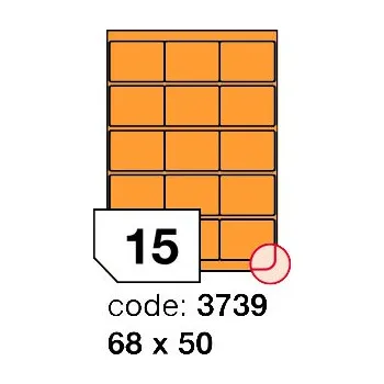 Samolepící etiketa Samolepící etikety Rayfilm Office 68x50 mm 100 archů, fluo oranžová, R0133.3739