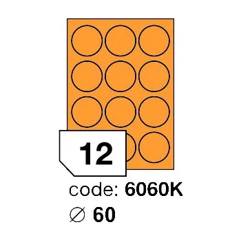 Samolepící etiketa Samolepící etikety Rayfilm Office průměr 60 mm 100 archů, fluo oranžová, R0133.6060K