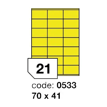 Papír Samolepící etikety Rayfilm Office 70x41 mm 100 archů, fluo žlutá, R0131.0533