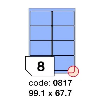 Speciální papír Samolepící etikety Rayfilm Office 99,1x67,7 mm 100 archů, matně modrá, R0123.0817