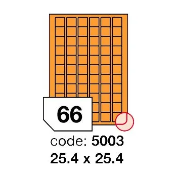 Speciální papír Samolepící etikety Rayfilm Office 25,4x25,4 mm 100 archů, fluo oranžová, R0133.5003
