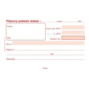 Tiskopis Příjmový pokladní doklad obyčejný ET020