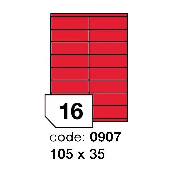 Kancelářské potřeby Samolepící etikety Rayfilm Office 105x35 mm 100 archů, matně červená, R0122.0907