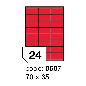 Kancelářské potřeby Samolepící etikety Rayfilm Office 70x35 mm 100 archů, matně červená, R0122.0507