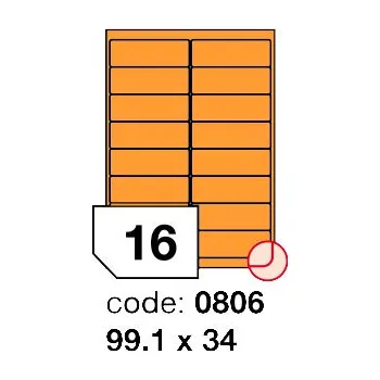 Samolepící etiketa Samolepící etikety Rayfilm Office 99,1x34 mm 100 archů, fluo oranžová, R0133.0806