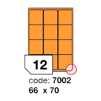 Samolepící etiketa Samolepící etikety Rayfilm Office 66x70 mm 100 archů, fluo oranžová, R0133.7002