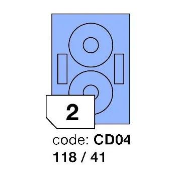 Kancelářské potřeby Samolepící etikety Rayfilm Office průměr 118/41 mm 100 archů, matně modrá, R0123.CD04