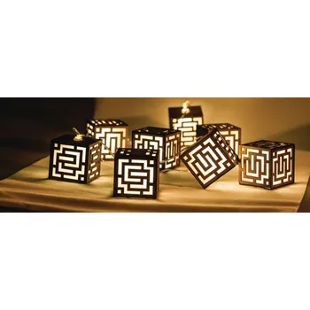 Vánoční dekorace HQ SVĚTELNÝ ŘETĚZ KOSTKY, 10 LED DIOD