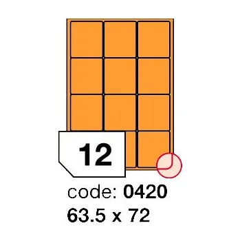 Speciální papír Samolepící etikety Rayfilm Office 63,5x72 mm 100 archů, fluo oranžová, R0133.0420