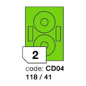 Speciální papír Samolepící etikety Rayfilm Office průměr 118/41 mm 100 archů, fluo zelená, R0130.CD04