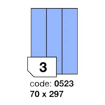 Samolepící etiketa Samolepící etikety Rayfilm Office 70x297 mm 100 archů, matně modrá, R0123.0523