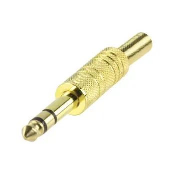 Audio kabel KONEKTOR JACK 6.3 stereo kovový zlacený