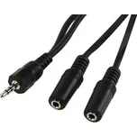 Valueline KABEL JACK 3.5st samec - 2x JACK 3.5st samice 0.10m