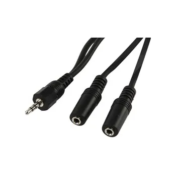Počítač Valueline KABEL JACK 3.5st samec - 2x JACK 3.5st samice 0.10m
