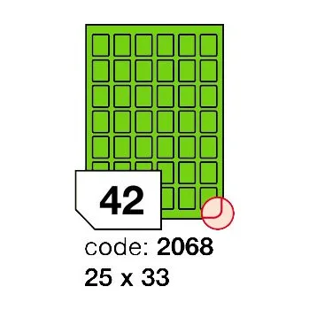 Samolepící etiketa Samolepící etikety Rayfilm Office 25x33 mm 100 archů, fluo zelená, R0130.2068