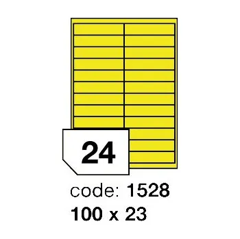 Samolepící etiketa Samolepící etikety Rayfilm Office 100x23 mm 100 archů, fluo žlutá, R0131.1528