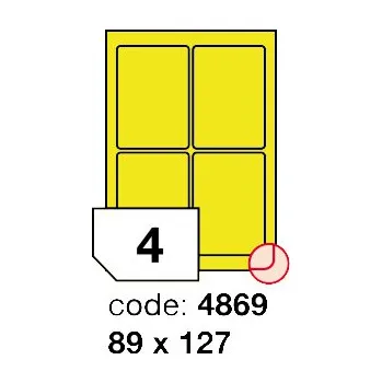 Papír Samolepící etikety Rayfilm Office 89x127 mm 100 archů, fluo žlutá, R0131.4869