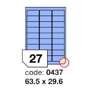 Samolepící etiketa Samolepící etikety Rayfilm Office 63,5x29,6 mm 100 archů, matně modrá, R0123.0437