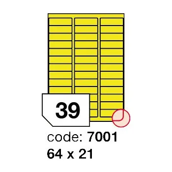 Samolepící etiketa Samolepící etikety Rayfilm Office 64x21 mm 100 archů, matně žlutá, R0121.7001